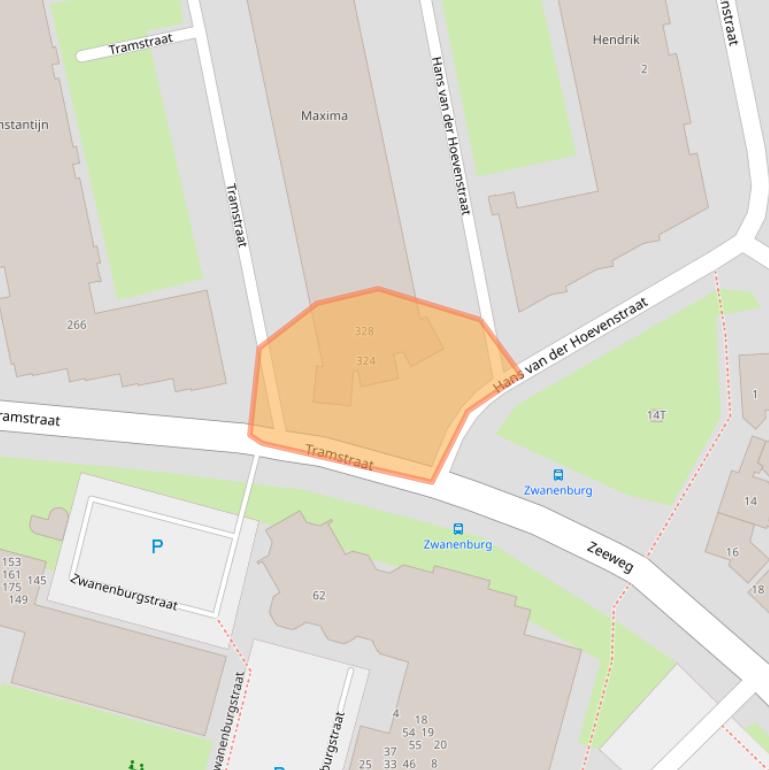 Kaart van postcodegebied 2225PT.