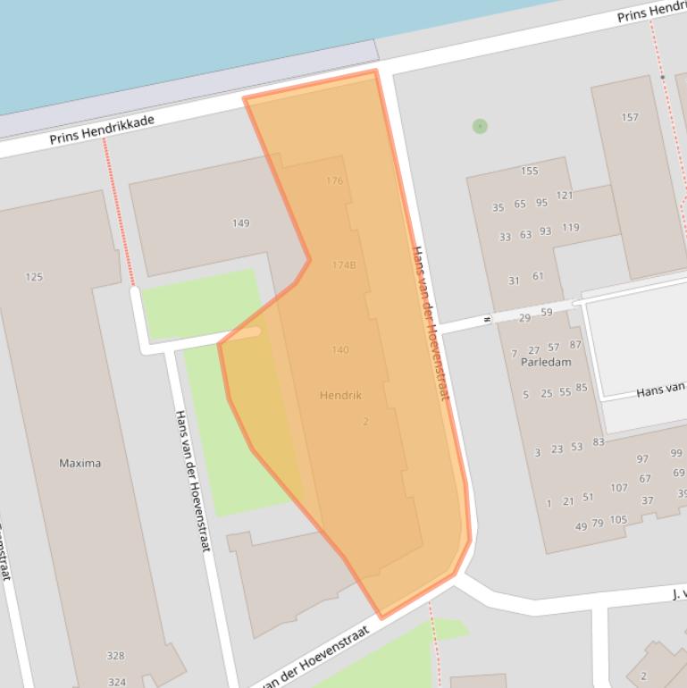 Kaart van postcodegebied 2225PX.