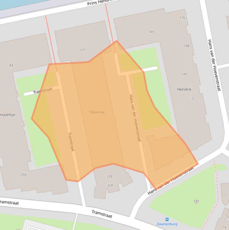 Kaart van postcodegebied 2225PZ.