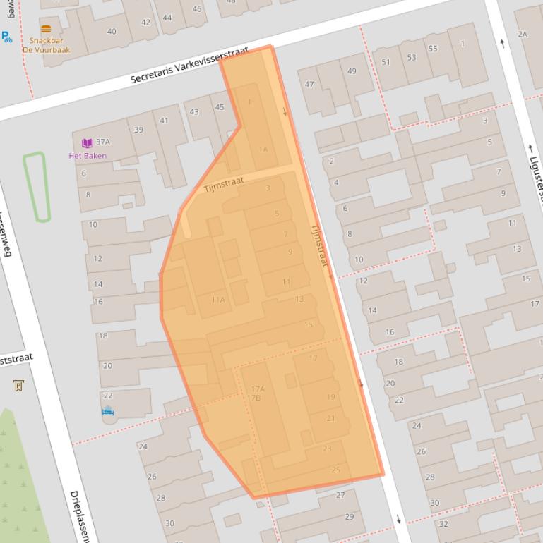 Kaart van postcodegebied 2225RH.