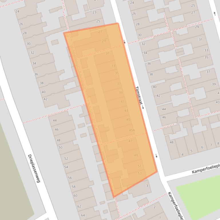 Kaart van postcodegebied 2225RJ.