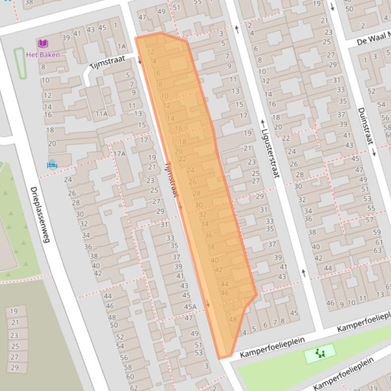 Kaart van postcodegebied 2225RK.