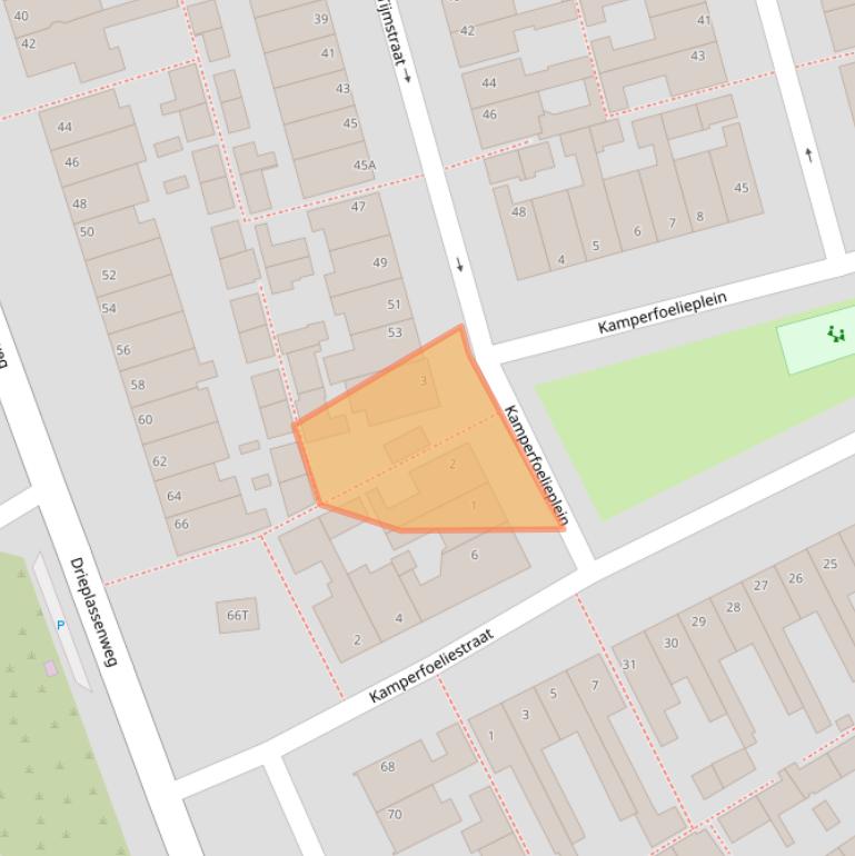 Kaart van postcodegebied 2225RL.