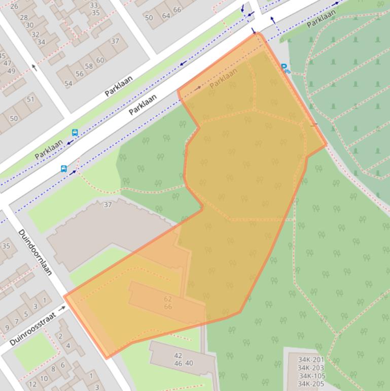 Kaart van postcodegebied 2225RV.