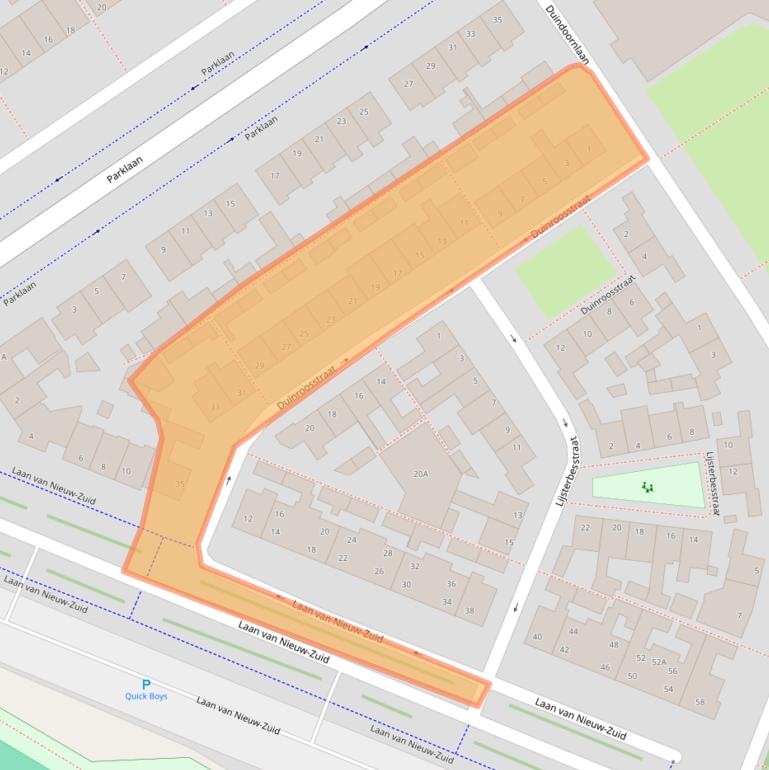 Kaart van postcodegebied 2225RW.