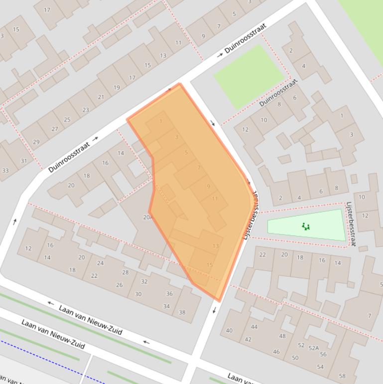 Kaart van postcodegebied 2225SB.