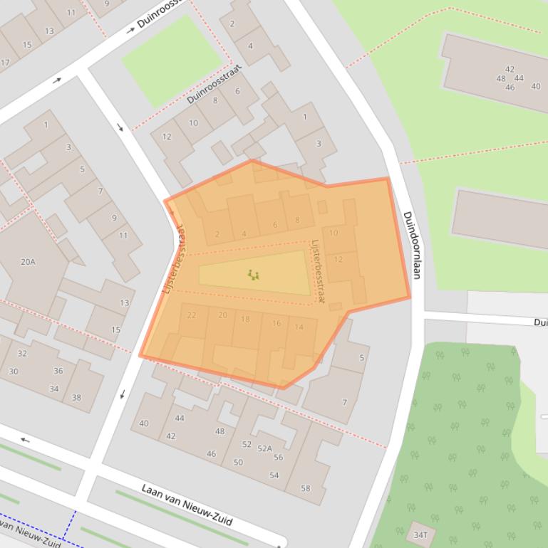 Kaart van postcodegebied 2225SC.