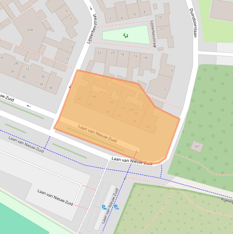 Kaart van postcodegebied 2225SG.