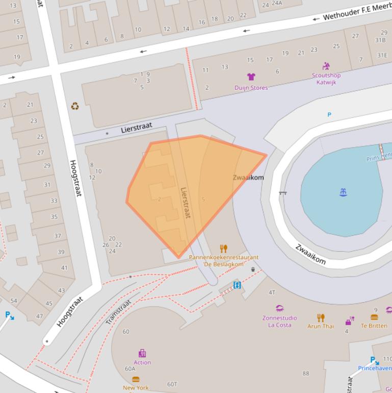 Kaart van postcodegebied 2225SH.