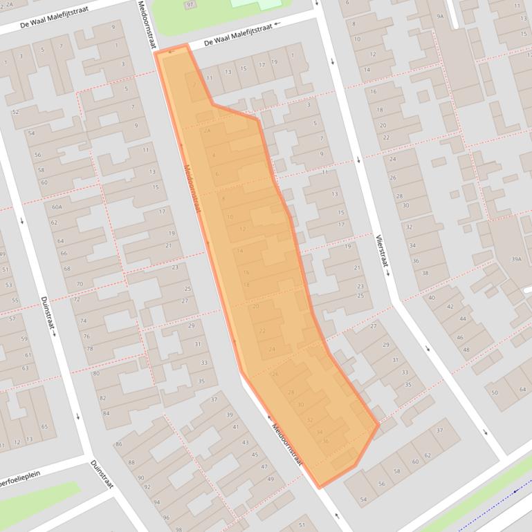 Kaart van postcodegebied 2225SK.