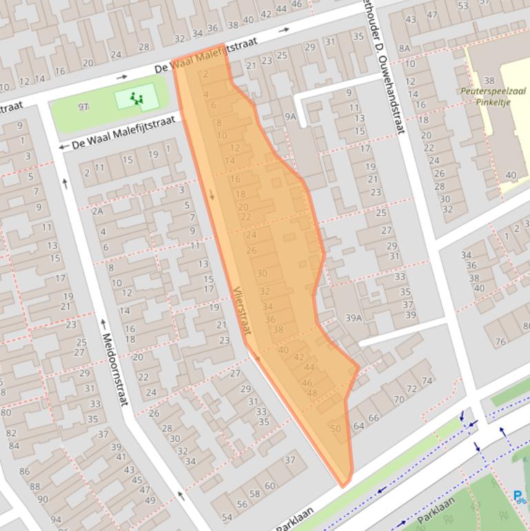 Kaart van postcodegebied 2225SM.