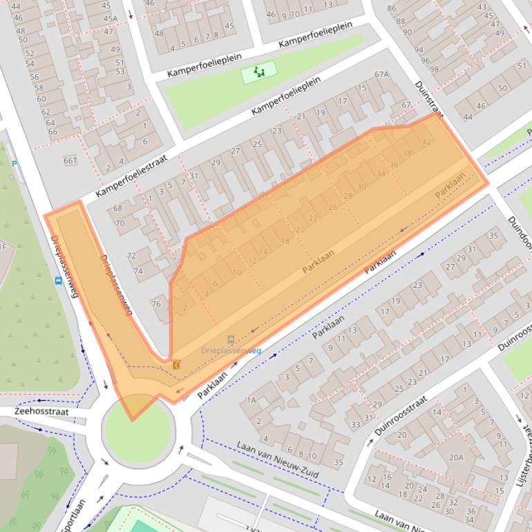 Kaart van postcodegebied 2225SP.