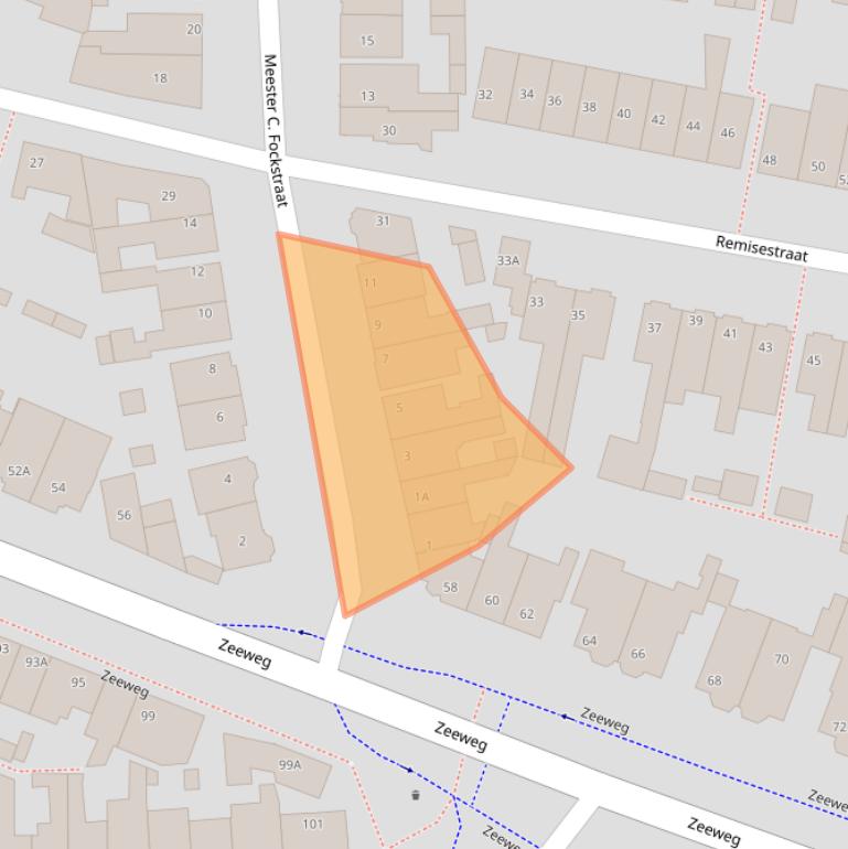 Kaart van postcodegebied 2225TL.