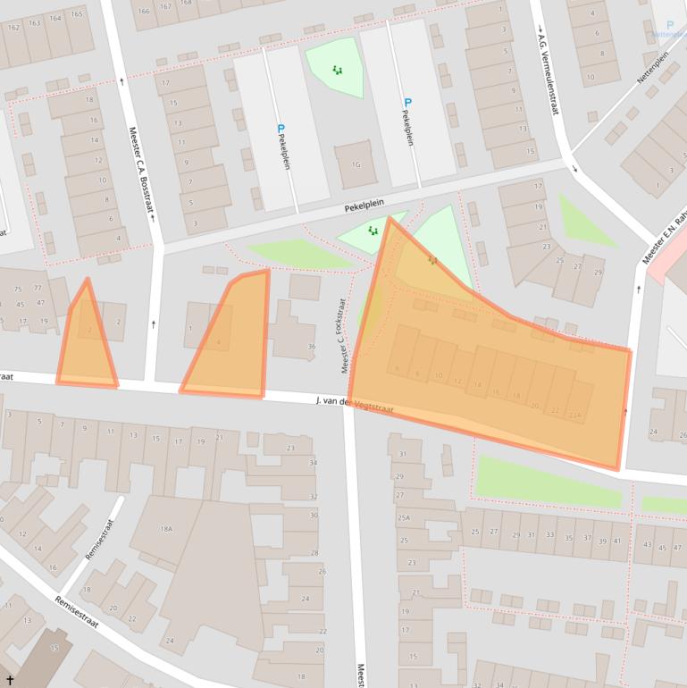 Kaart van postcodegebied 2225TS.