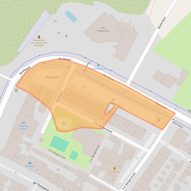 Kaart van postcodegebied 2225VL.