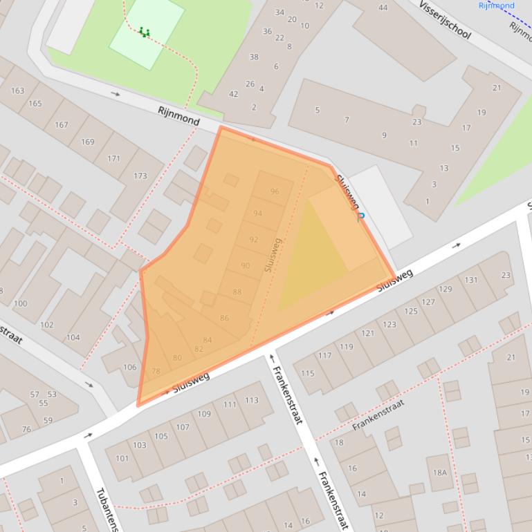 Kaart van postcodegebied 2225XP.