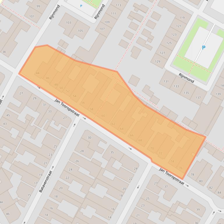Kaart van postcodegebied 2225XW.