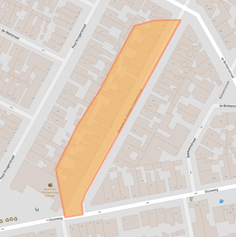 Kaart van postcodegebied 2225ZG.