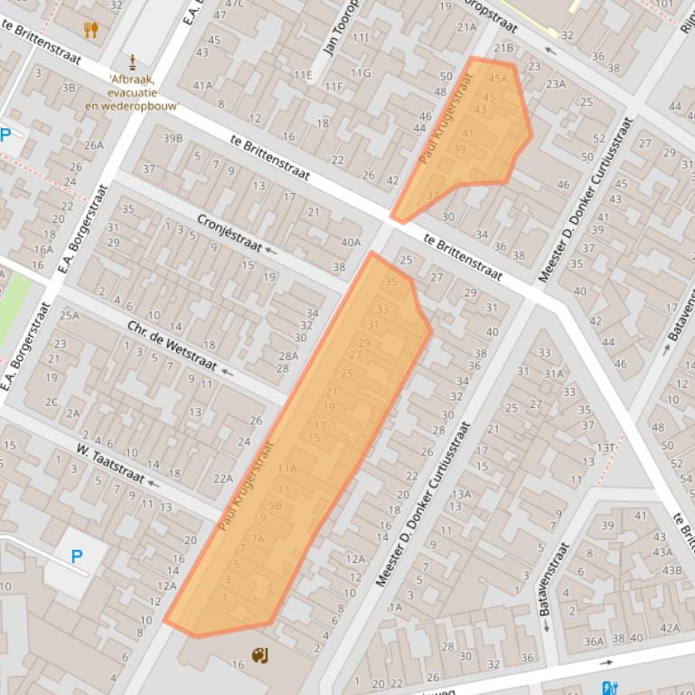 Kaart van postcodegebied 2225ZJ.