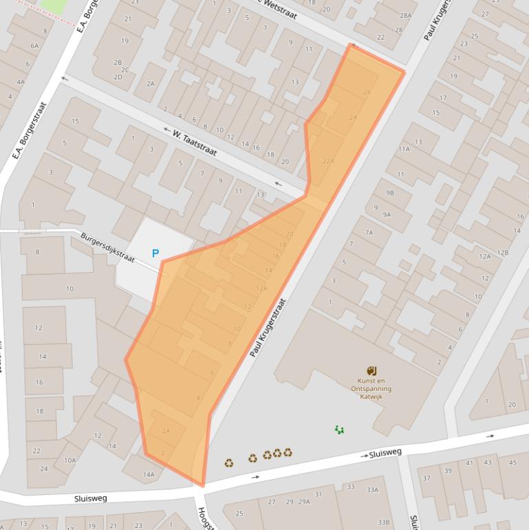 Kaart van postcodegebied 2225ZK.