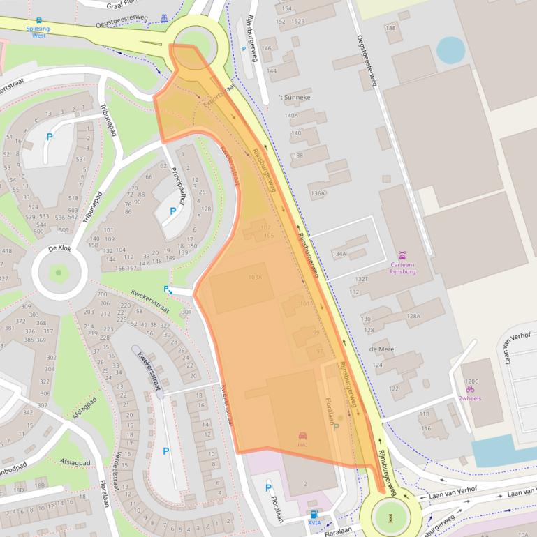 Kaart van postcodegebied 2231AE.