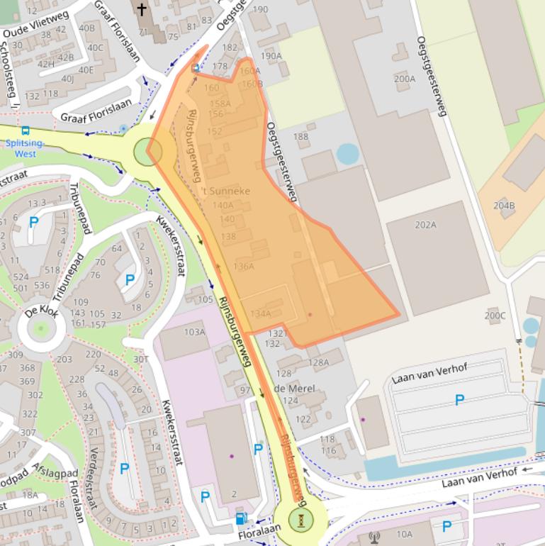 Kaart van postcodegebied 2231AH.