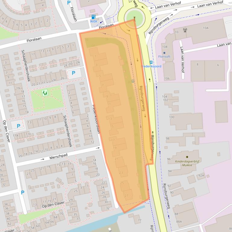 Kaart van postcodegebied 2231AJ.