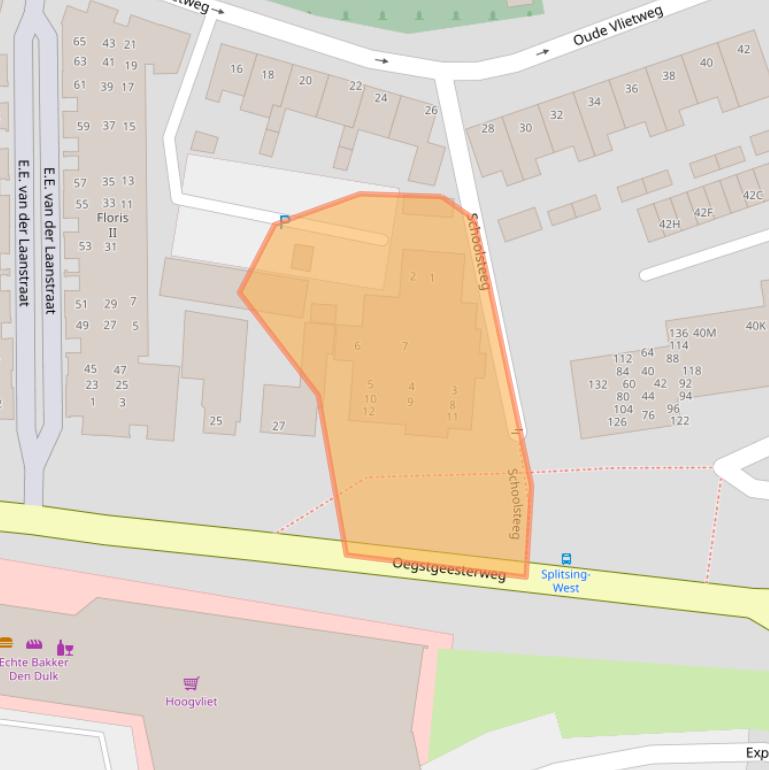 Kaart van postcodegebied 2231AM.