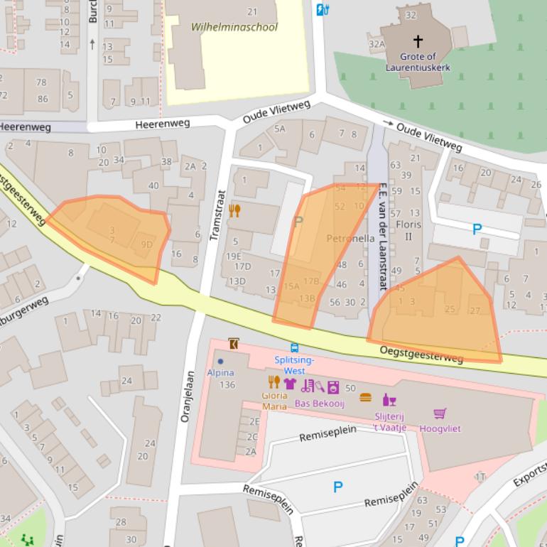 Kaart van postcodegebied 2231AR.