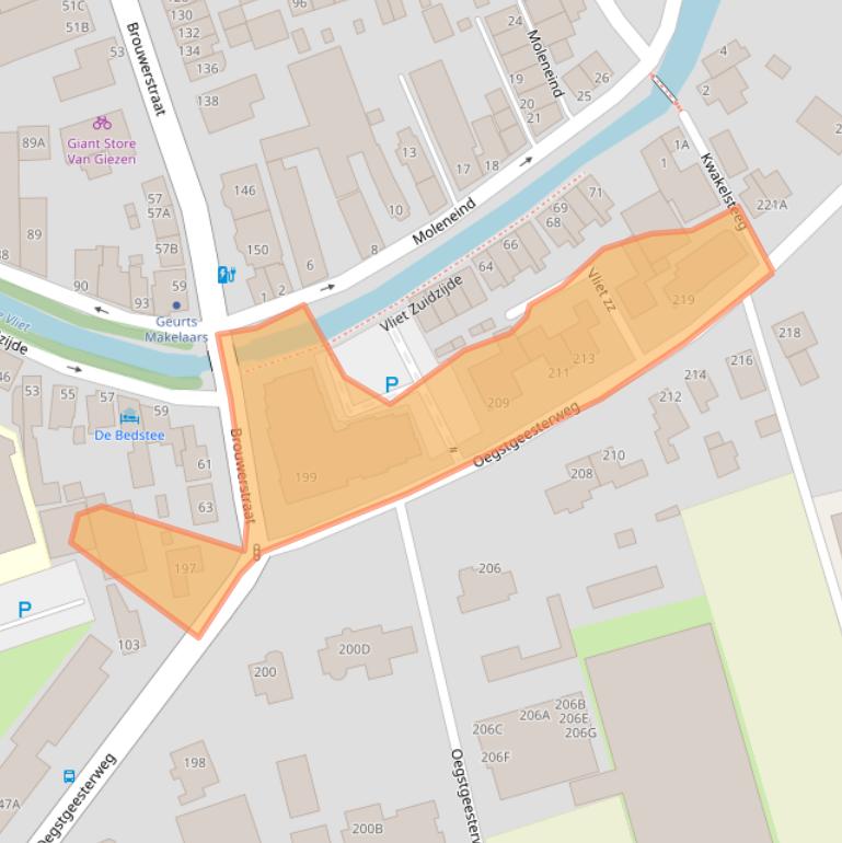 Kaart van postcodegebied 2231AT.