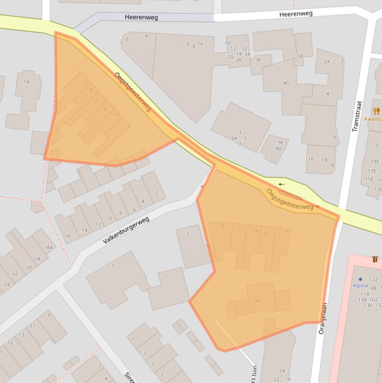 Kaart van postcodegebied 2231AX.