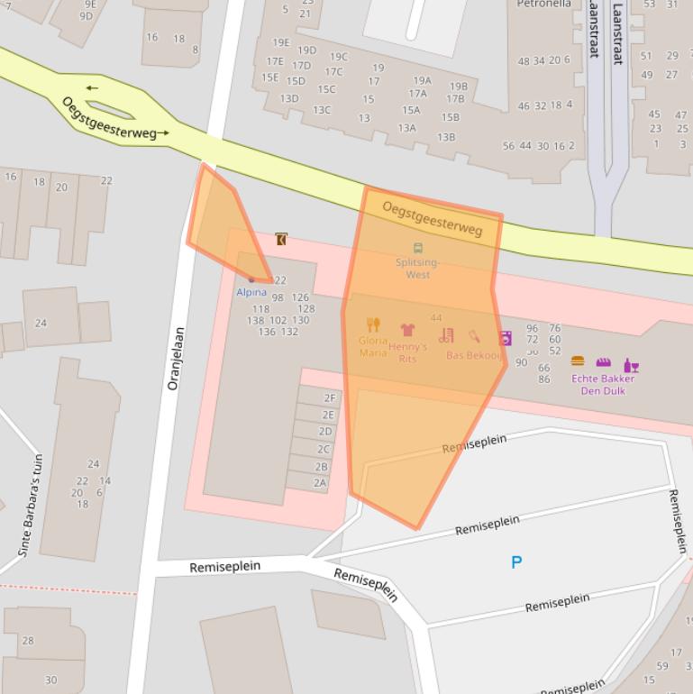 Kaart van postcodegebied 2231AZ.