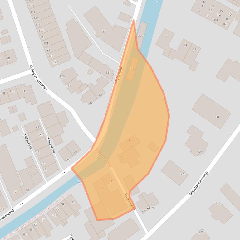 Kaart van postcodegebied 2231BH.