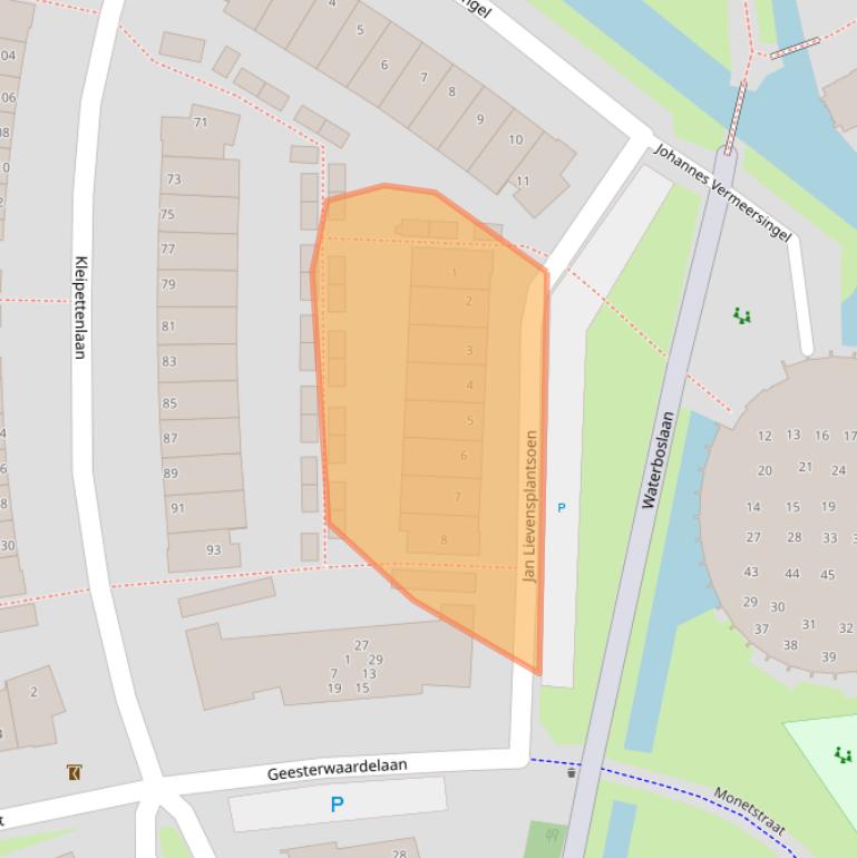 Kaart van postcodegebied 2231BS.