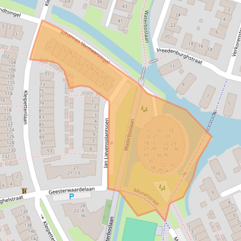 Kaart van postcodegebied 2231BT.