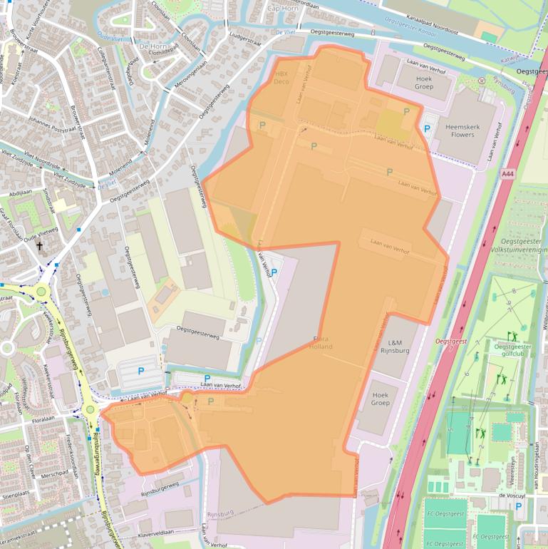 Kaart van postcodegebied 2231BZ.