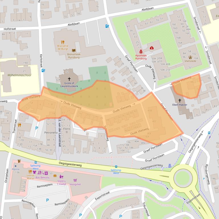 Kaart van postcodegebied 2231CN.