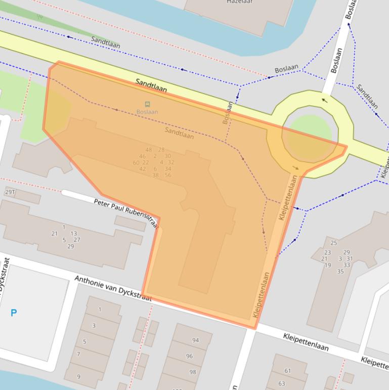 Kaart van postcodegebied 2231DC.