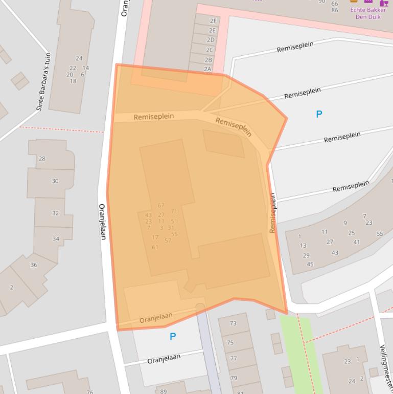 Kaart van postcodegebied 2231DE.