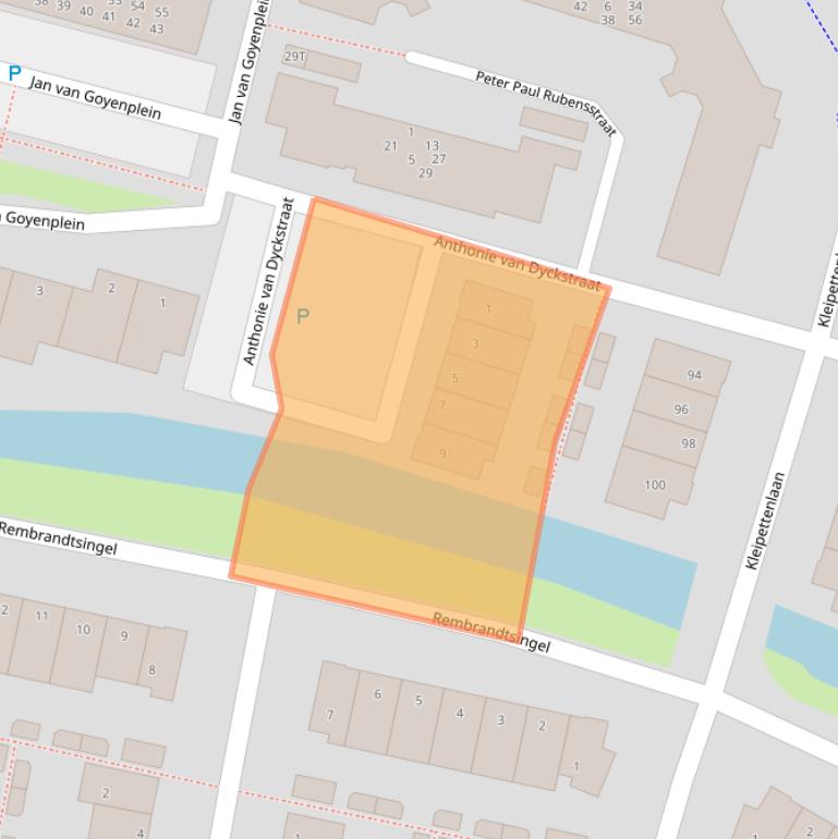 Kaart van postcodegebied 2231DJ.