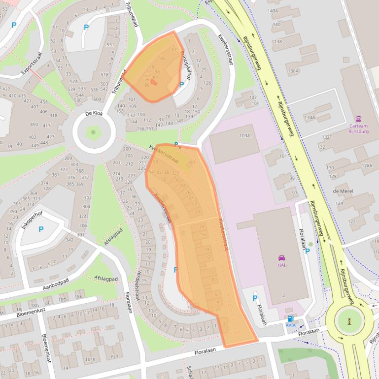 Kaart van postcodegebied 2231DP.