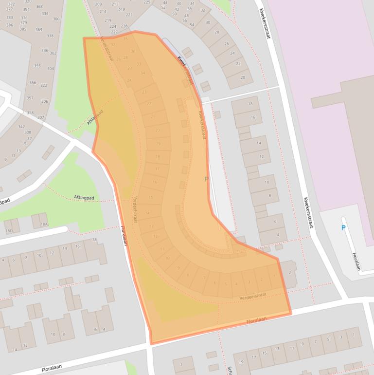 Kaart van postcodegebied 2231DR.