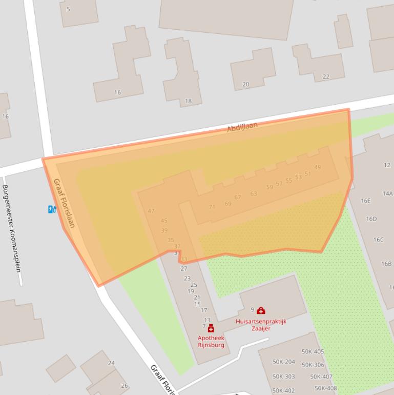 Kaart van postcodegebied 2231EB.