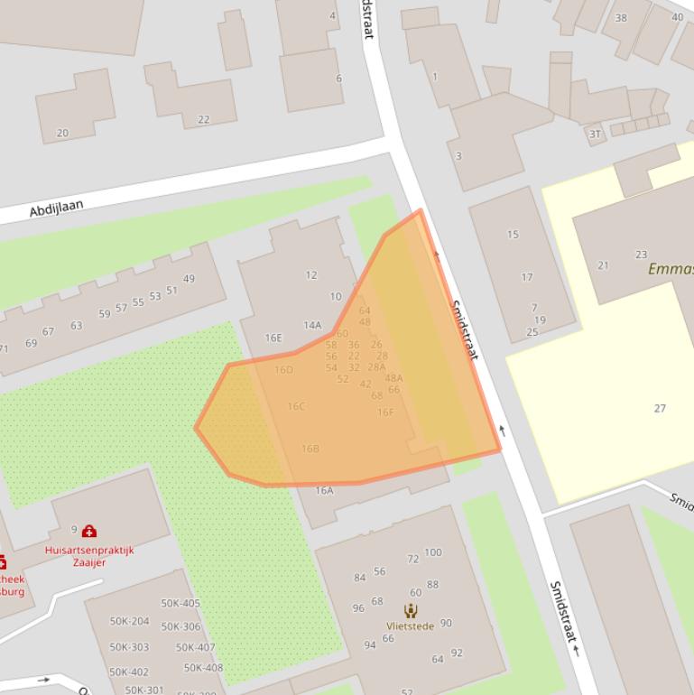 Kaart van postcodegebied 2231EM.