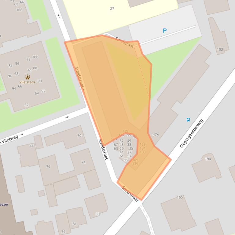 Kaart van postcodegebied 2231ER.