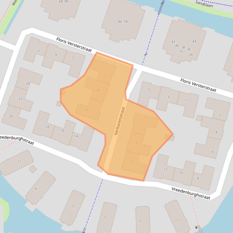 Kaart van postcodegebied 2231ES.