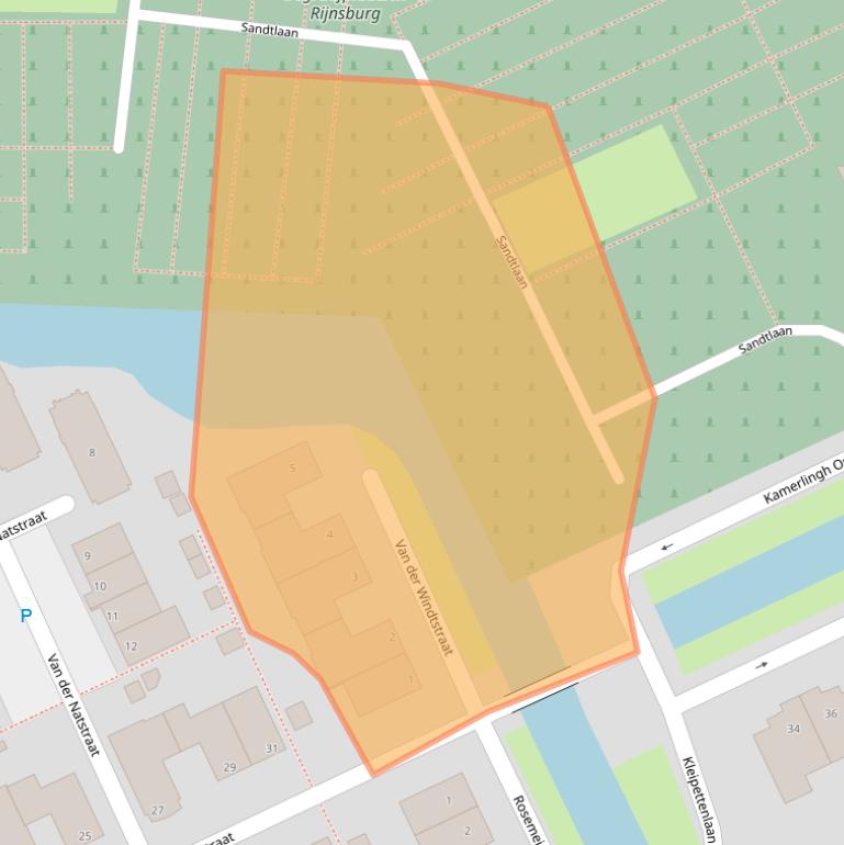 Kaart van postcodegebied 2231EZ.