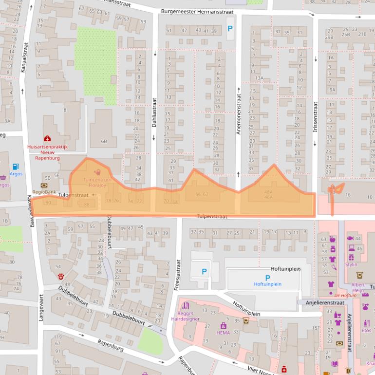 Kaart van postcodegebied 2231GX.