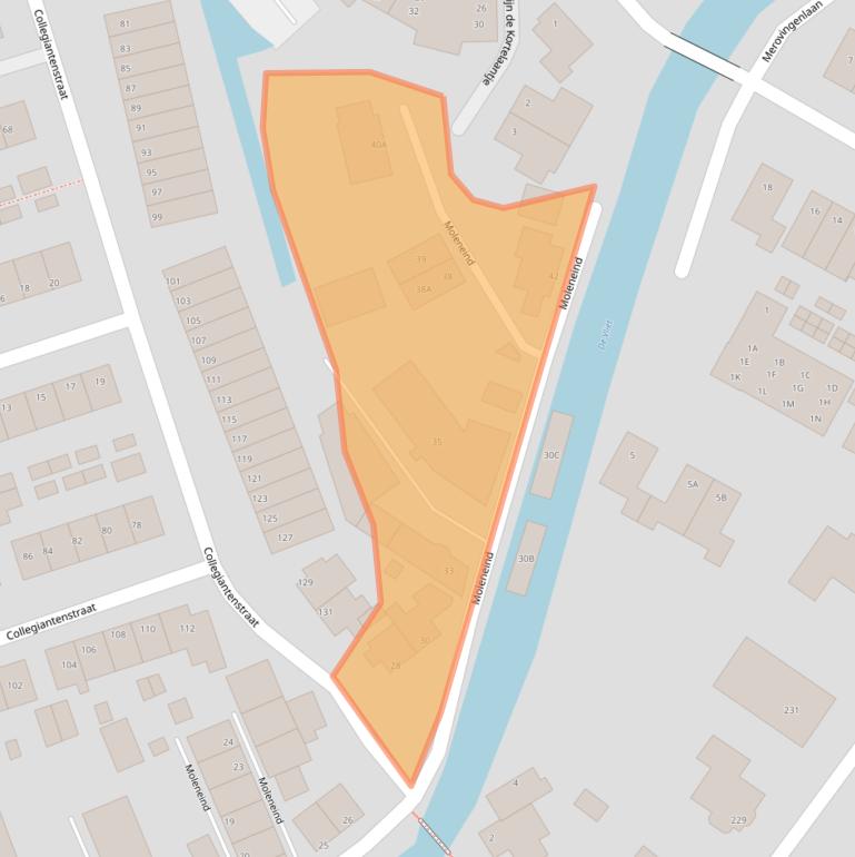 Kaart van postcodegebied 2231HB.