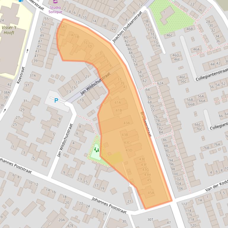 Kaart van postcodegebied 2231HN.